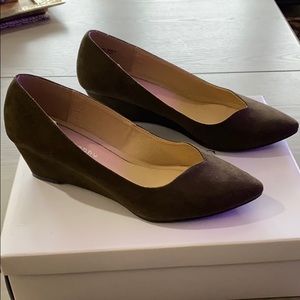 Suede type material wedges